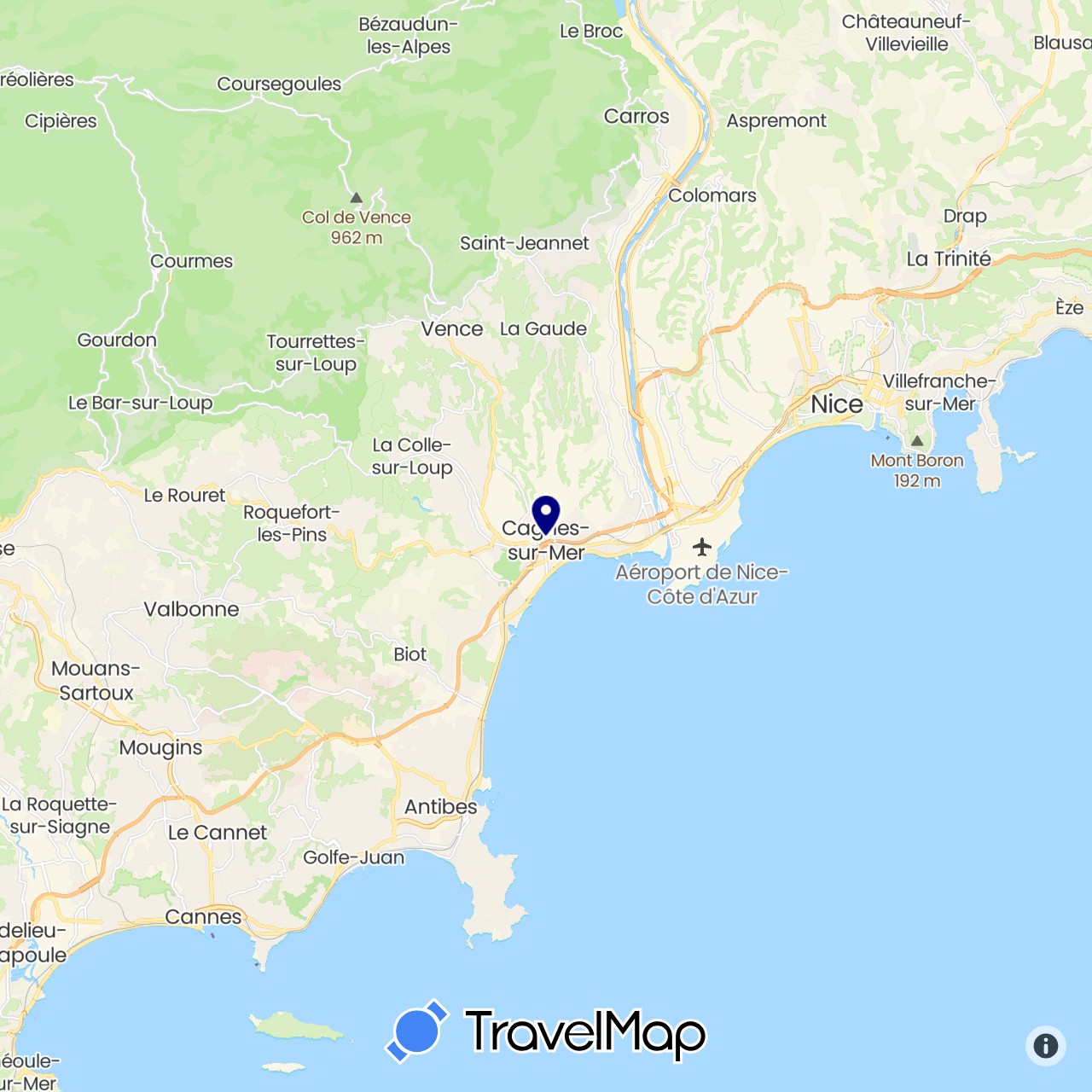 TravelMap itinerary: driving in France (Europe)